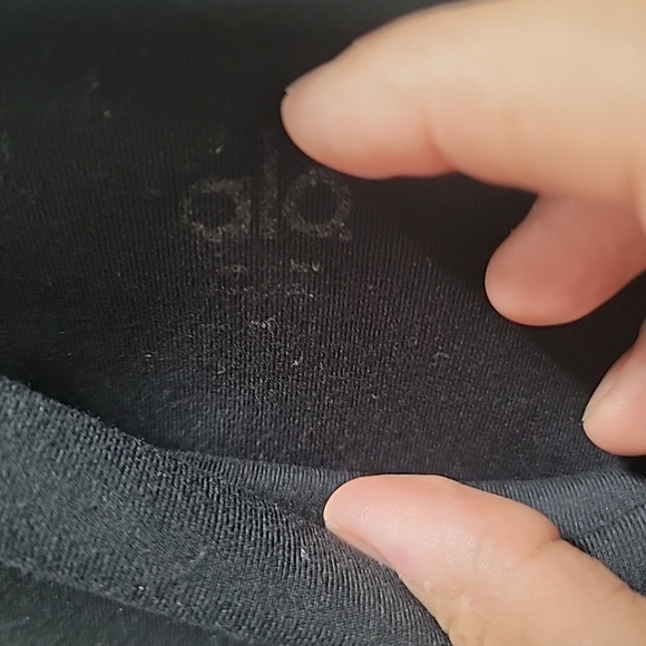 Alo Yoga Goddess Black Leggings Women M Elastic Waist Pull On Logo Activewear - Picture 5 of 6